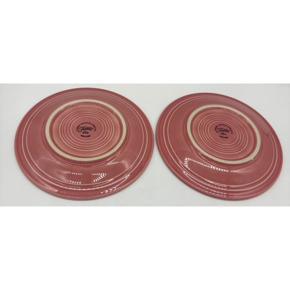 set of 2 SALAD PLATE peony pink NEW FIESTA 7 1/4" - Picture 2 of 3